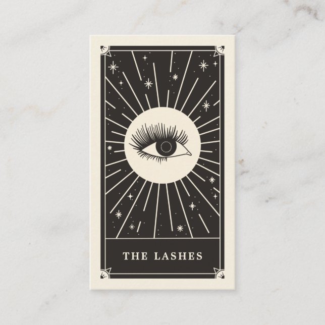 Celestial Öga Tarot Lash Black Affärskort Visitkort (Framsida)