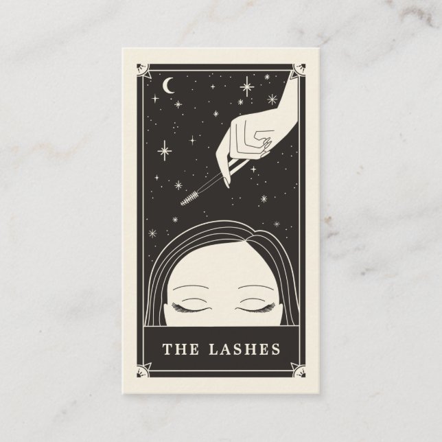 Celestial Öga Tarot Lash Black Affärskort Visitkort (Framsida)