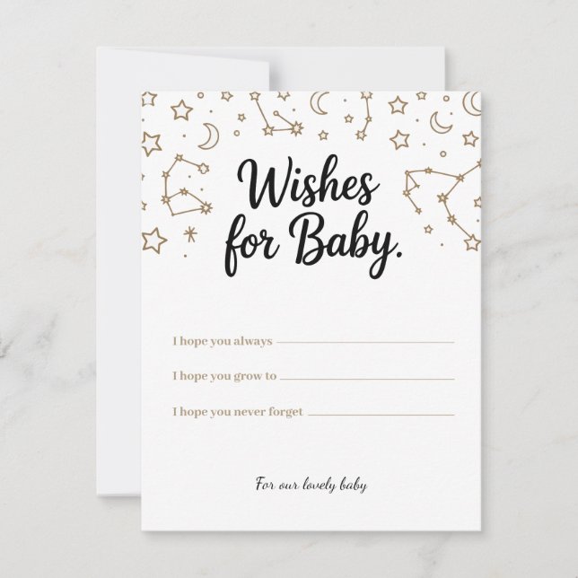 Celestial Önskemål för Baby-Anpassningsbar önskemå Julkort (Framsida)