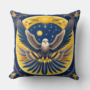 Celestial Örn på Stjärnhimmel – Modig Patriotisk Kudde