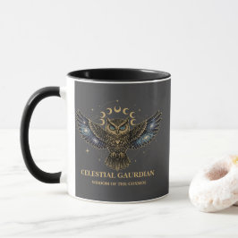 Celestial Owl Cosmic Guardian Mugg