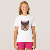 Celestial Owl Girls T-Shirt | Mystical Owl Tee