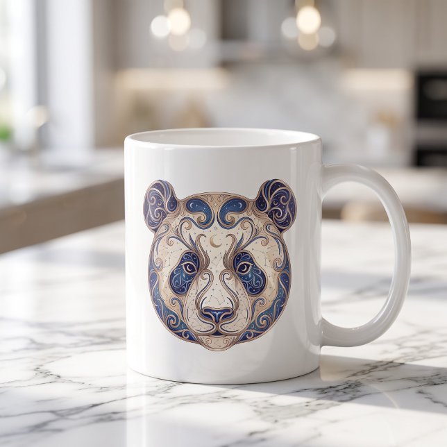 Celestial Panda-mugg lyxlinje konst Kaffemugg (Skapare uppladdad)