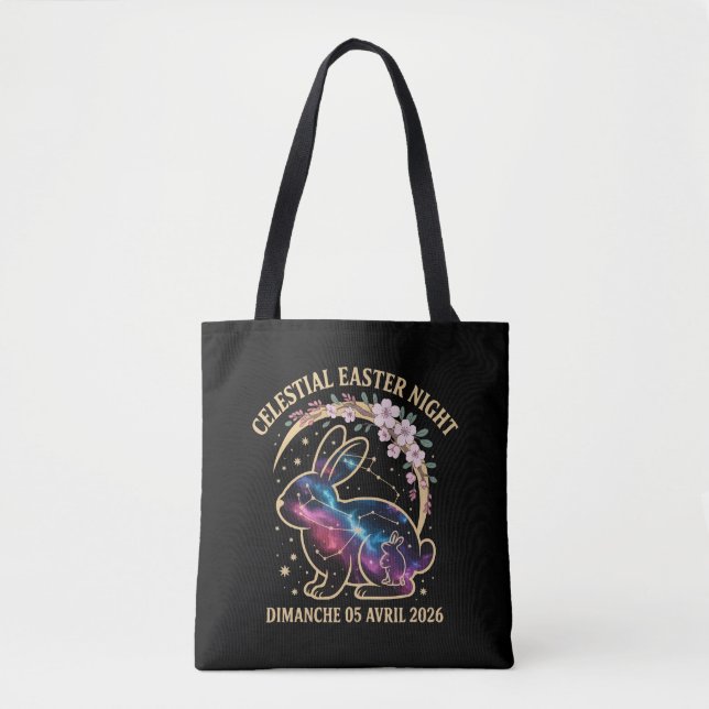 Celestial Påsknatt 2026 Galaxy Bunny Stjärnbild Tygkasse (Framsida)