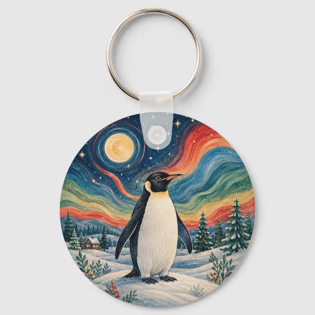 Celestial Penguin's Vintersolstånd Nyckelring (Framsida)