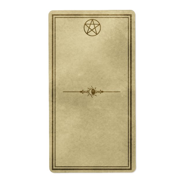 Celestial Pentacle Apothecary Burk-etiketter Fraktsedel (Framsidan)