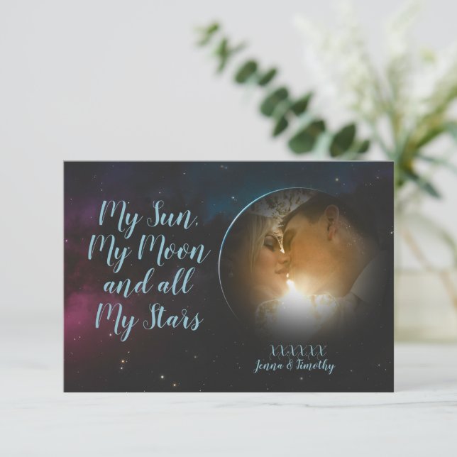 Celestial Photo Thank You Cards Spara Datumet (Stående Fram)
