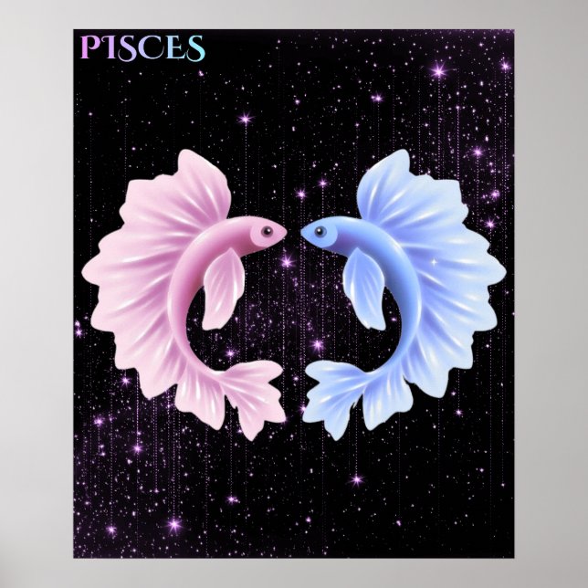 Celestial Pisces – Astrology Art Poster (Framsidan)