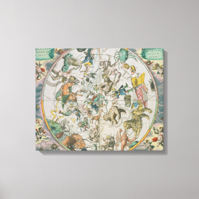 Celestial Planisphere som visar tecken på Zod Canvastryck (Framsida)