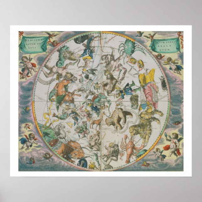 Celestial Planisphere som visar tecken på Zod Poster (Framsidan)