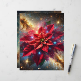 Celestial Poinsettia Blommigt Scrapbook Pappra Lak