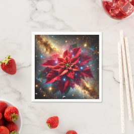 Celestial Poinsettia Festive Blommigt Decoupage Pappersservett