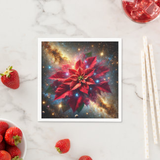 Celestial Poinsettia Festive Blommigt Decoupage Pappersservett