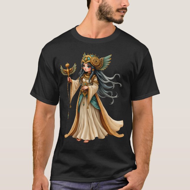 Celestial Priestess of the Golden Pyramid. T Shirt (Framsida)