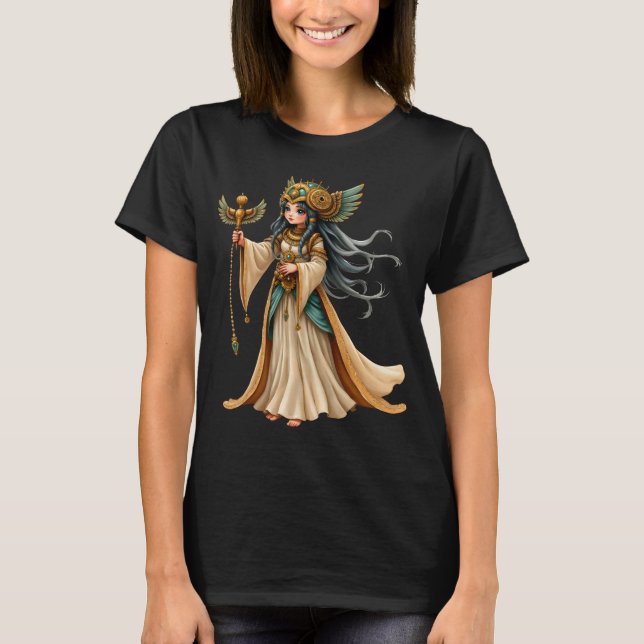 Celestial Priestess of the Golden Pyramid. T Shirt (Framsida)