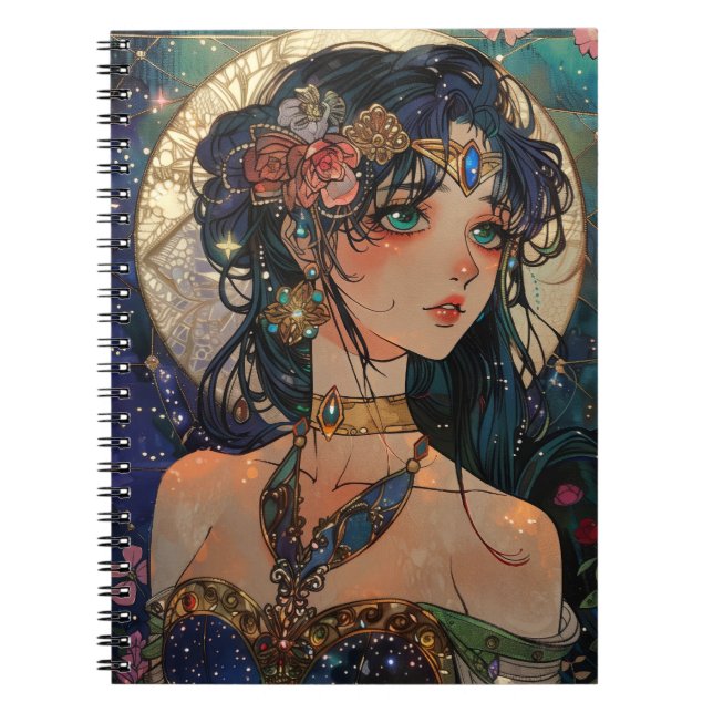 Celestial Princess - Blues and Blooms Anteckningsbok (Framsidan)