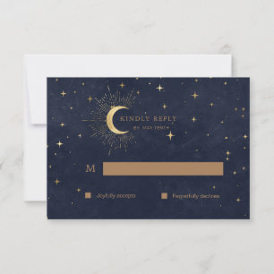 Celestial Quinceanera Måne Guld OSA Responskort Ca Kort