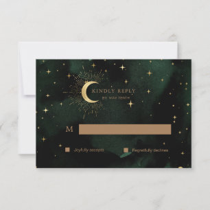 Celestial Quinceanera Måne Guld OSA Responskort Ca Kort