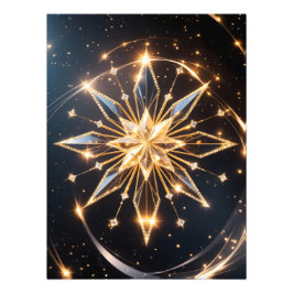 Celestial Radiance – Golden Starburst Glow Poster