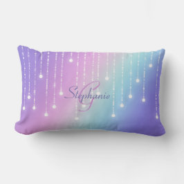 Celestial Rainbow Glitter Drips eget namn Girly Lumbarkudde
