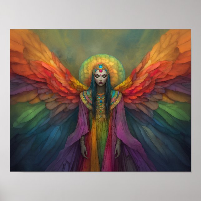 Celestial Rainbow Goddess Angel Spirit Guide Art Poster (Framsidan)