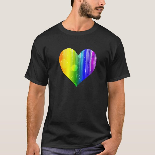 Celestial Rainbow Heart T Shirt (Framsida)