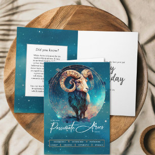 Celestial Ram Zodiac Symbol Fantasy Aries Birthday Kort