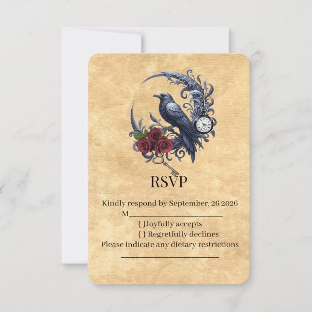 Celestial Raven RSVP Den Tidlösa Nattkören  OSA Kort (Framsida)