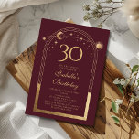 Celestial Red Guld Sol Måne Stars 30års födelsedag Inbjudningar<br><div class="desc">Den kelestialröda amfetastronomin i 30års födelsedag i Sol,  som har kallats för Guld,  har en elegant sol,  måne och stjärnor med en gyllene Måne på djup guld-röd bakgrund. Inuti finns din anpassningsbar 30-årsinbjudan. Anpassa genom att redigera texten i textrutorna. Designad för dig av Evco Studio www.zazzle.com/store/evcostudio</div>