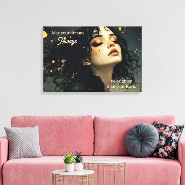 Celestial Reverie / Stardust & Shadows | Citat Canvastryck (Insitu (Vardagsrum))