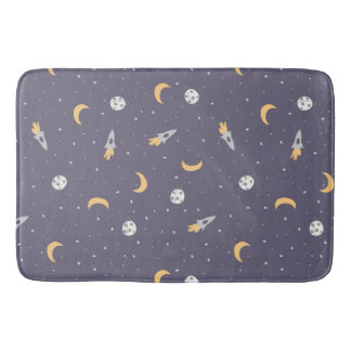 Celestial Rocket Måne Stars Planet Mönster Badrumsmatta