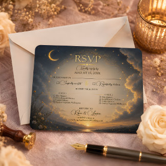 Celestial Romance Bröllop Svarskort