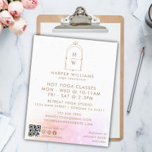 Celestial Rosa Monogram Yoga Instructor QR Code