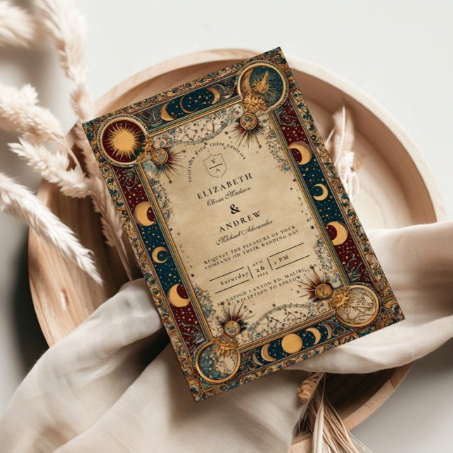 Celestial Royal Baroque Wedding Inbjudningar (Skapare uppladdad)