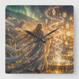 Celestial Rune Mage Klocka – Mystisk Blå & Guld