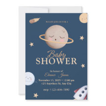 Celestial Rymlig Baby Shower Inbjudan | Marin Stjä