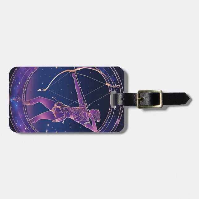 Celestial Sagittarius Zodiac-tecken Bagagebricka (Horisontell Framsida)