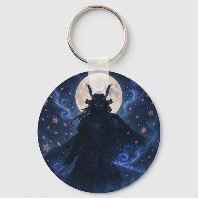 Celestial Samurai Keychain | Anime Fantasy Warrior Nyckelring (Framsida)