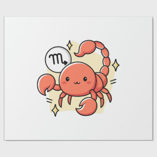 Celestial Scorpio Zodiac Chibi Line Art Gift Presentpapper