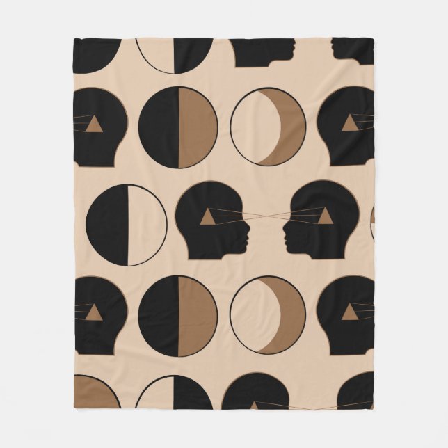 Celestial Seamless Mönster Design med mänsklig ene Fleecefilt (Framsidan)