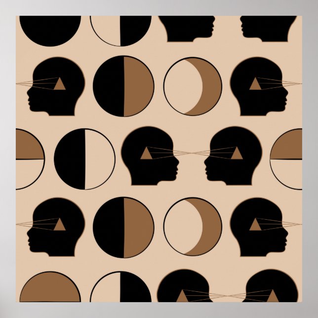 Celestial Seamless Mönster Design med mänsklig ene Poster (Framsidan)