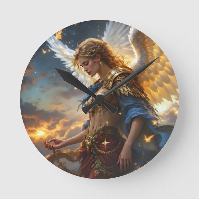 Celestial Sentinel - Angel of Dawn and Divine Just Rund Klocka (Framsida)