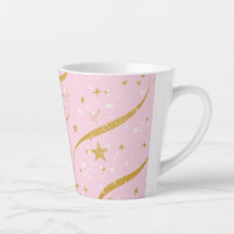 Celestial Sips - Rosa & Guld Star-kaffe Kopp