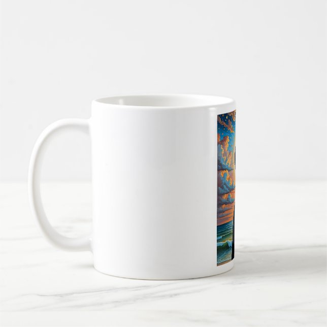 Celestial Skeleton Sunset Art Shirt Kaffemugg (Vänster)