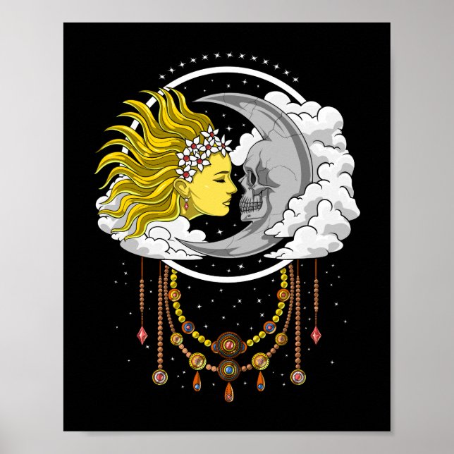 Celestial Skull Måne Poster (Framsidan)