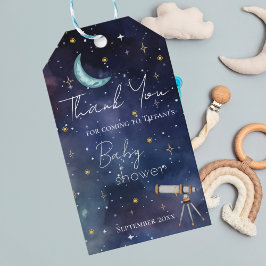 Celestial Sky Moon & Stars Barnrumsfest Tacksamhet Presentetikett