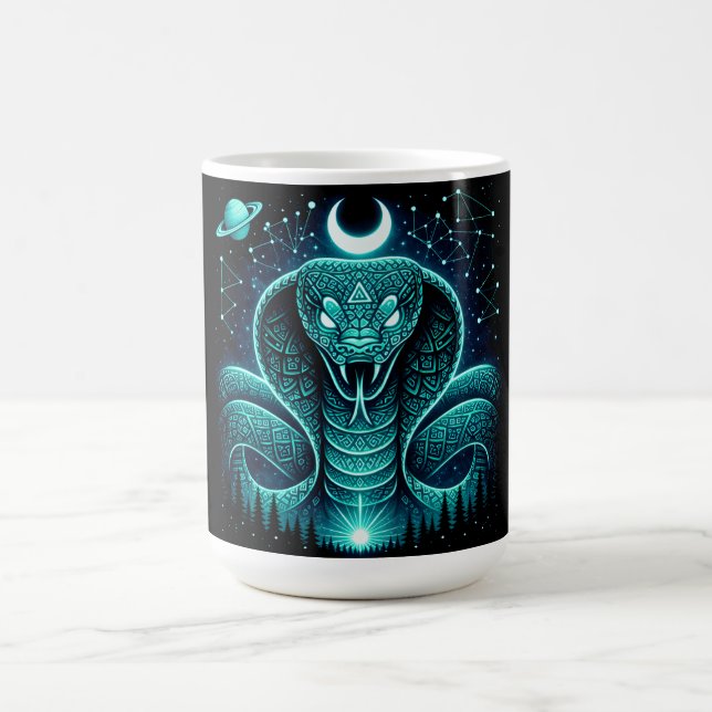 Celestial Snake – Cosmic Ancient Wildlife Galaxy Kaffemugg (Center)