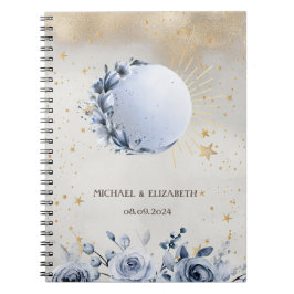 Celestial Sol,Blå Måne-blommor,Stars Night Himlar Anteckningsbok