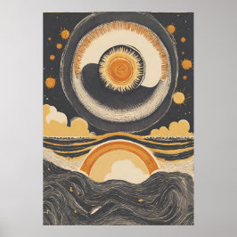 Celestial Sol Illustration Wall Art Poster