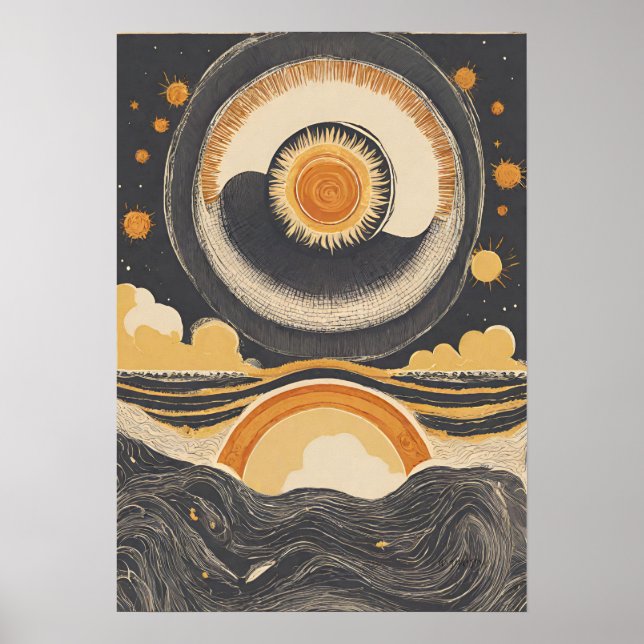 Celestial Sol Illustration Wall Art Poster (Framsidan)